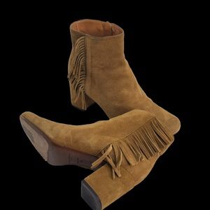 Saint Laurent Paris YSL fringe leather boots